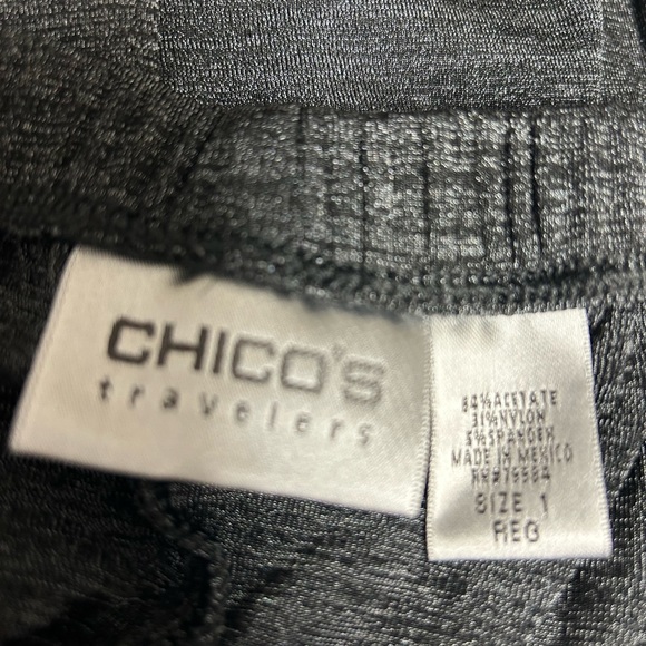 Chicos Travellers Essential Heather Gray Straight Leg Pant Size 1 - Picture 3 of 5